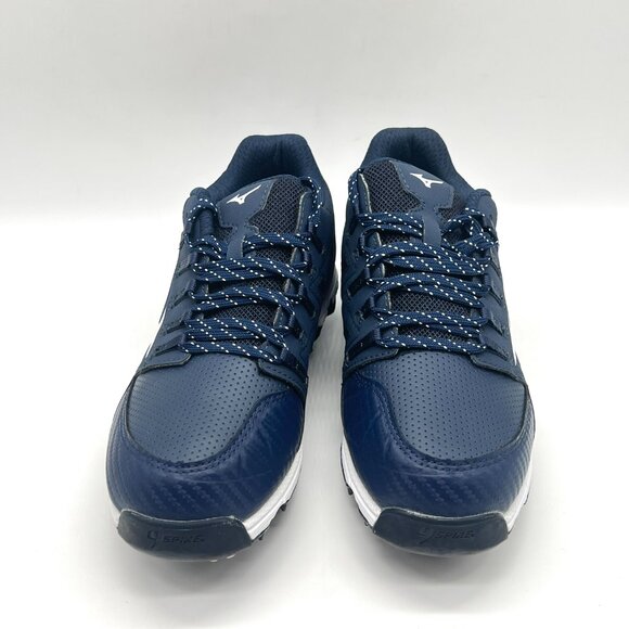 Mizuno Womens 9 Spike Swift 6‎ Navy Blue White Low Metal Softball Cleat Shoes - Picture 2 of 10